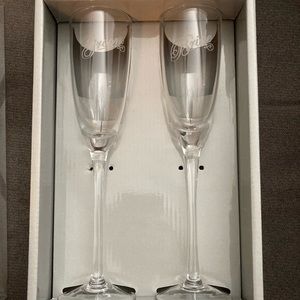 Bride and Groom Toasting Glasses